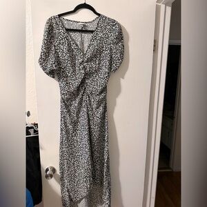 Women's Crepe Short Sleeve Midi Dress